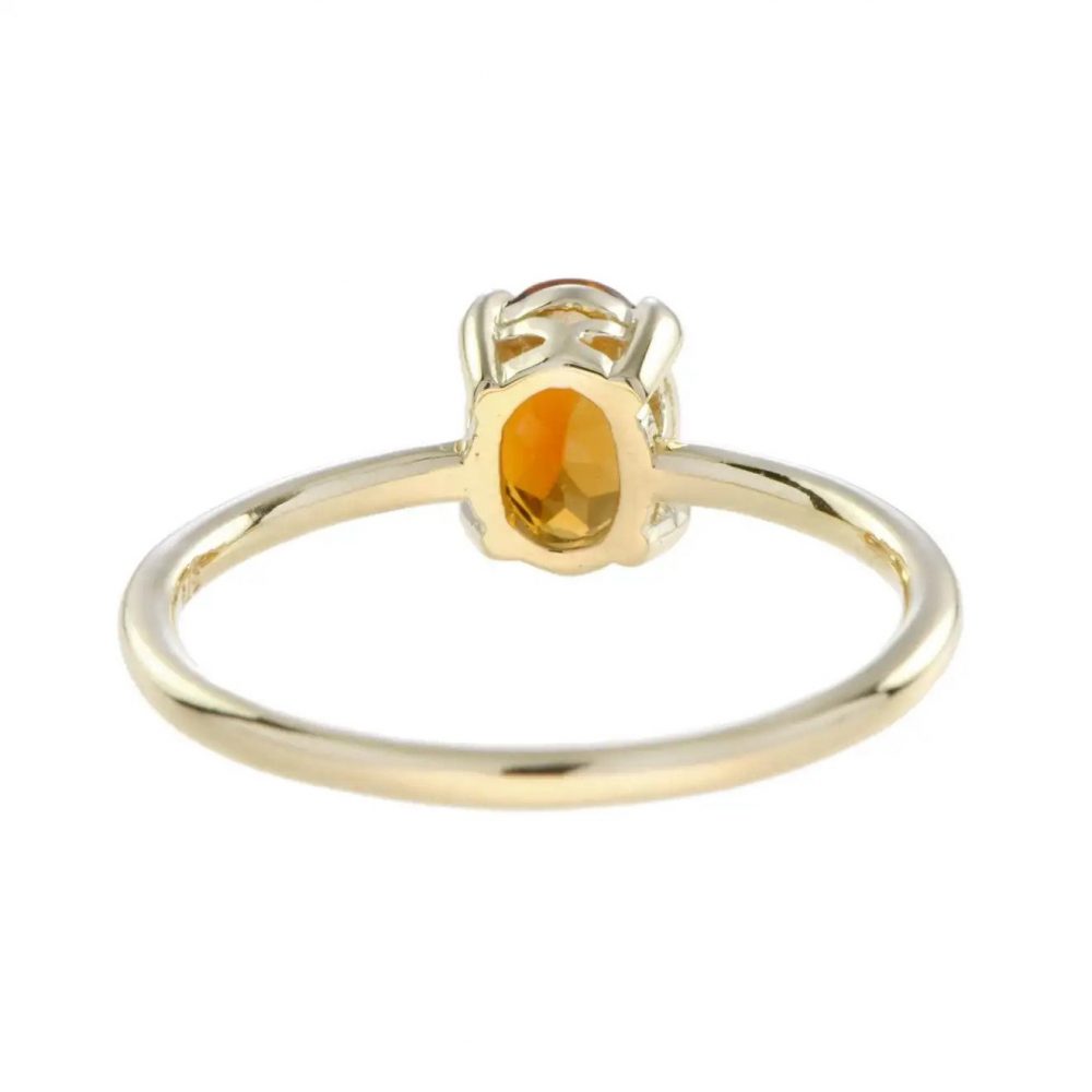 0.80ct Oval Yellow Tourmaline Solitaire Engagement Ring