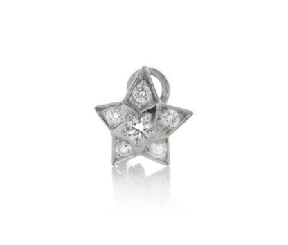 Chanel 0.80ct Diamond and 18ct White Gold Star Clip On Earrings; set with 0.80 carats round brilliant-cut diamonds, Signed, In Original Box
