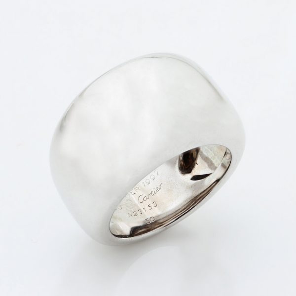 Cartier 18ct White Gold Dome Ring with Box, Circa 1997