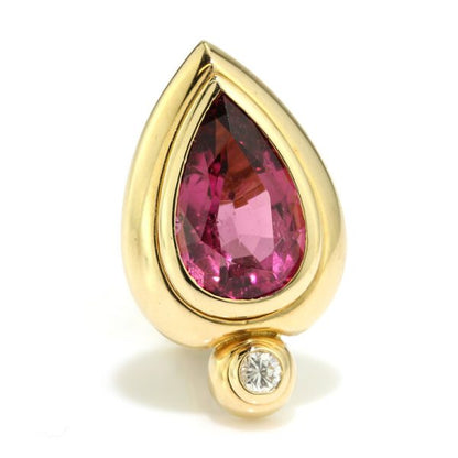 Vintage Italian Rubellite and Diamond Earrings by Poiray