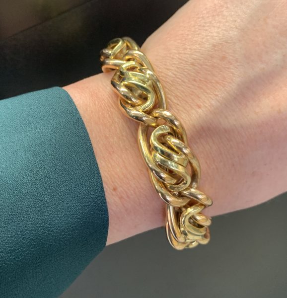 Vintage Bi Colour 18ct Gold Link Bracelet, Circa 1960