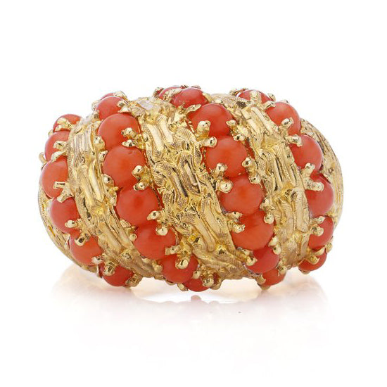 Cartier Signori and Bondioli Coral and 18ct Gold Ring