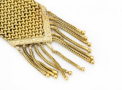 Vintage 18ct Yellow Gold Woven Bracelet, Diamond set Clasp, Circa 1970s