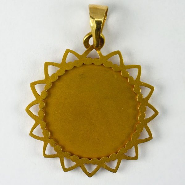 French Virgin Mary 18ct Gold Pendant by Dropsy