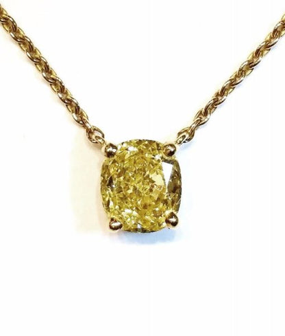 Fancy Yellow Diamond Pendant, 0.60 carats, 18ct Yellow Gold, Certified