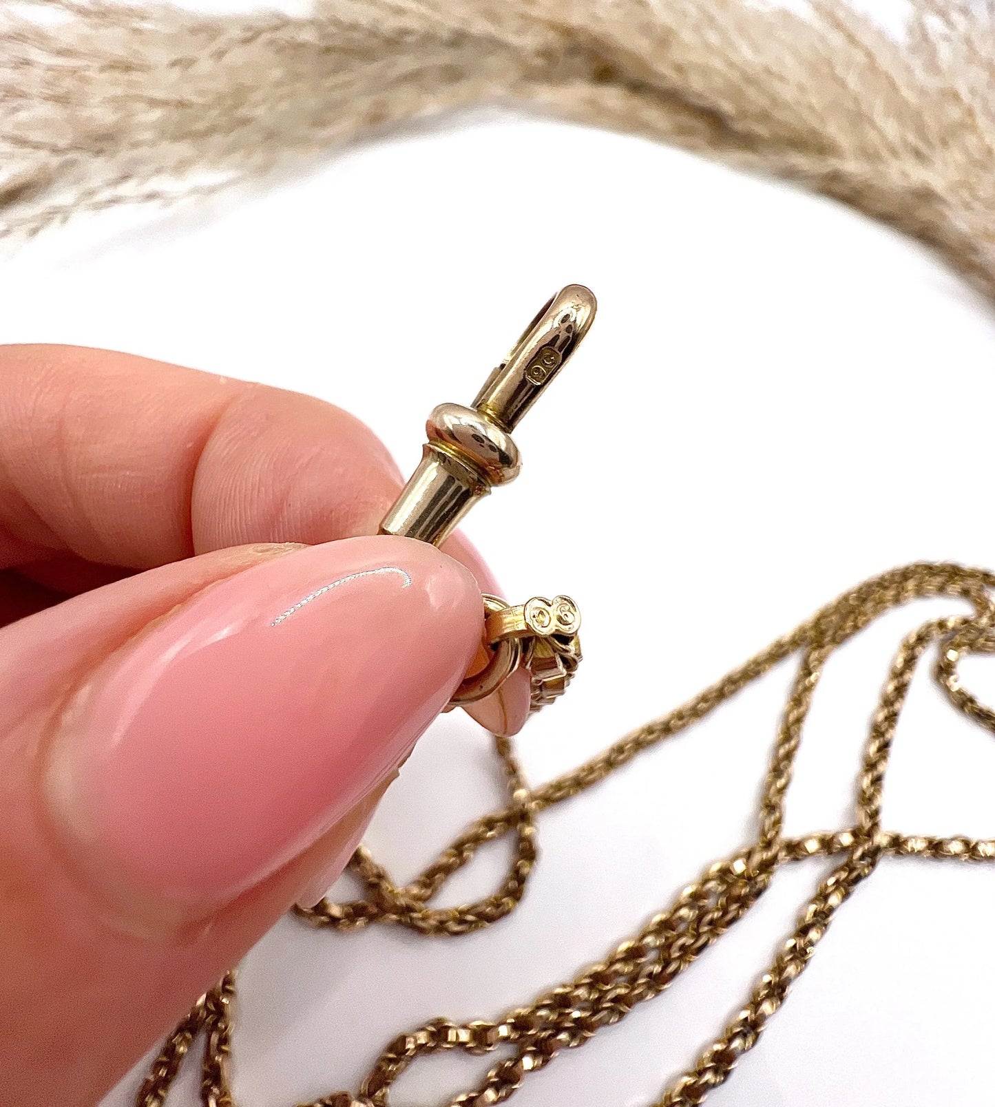 Victorian Antique 9ct Gold Fancy Rolo Link Long Guard Chain