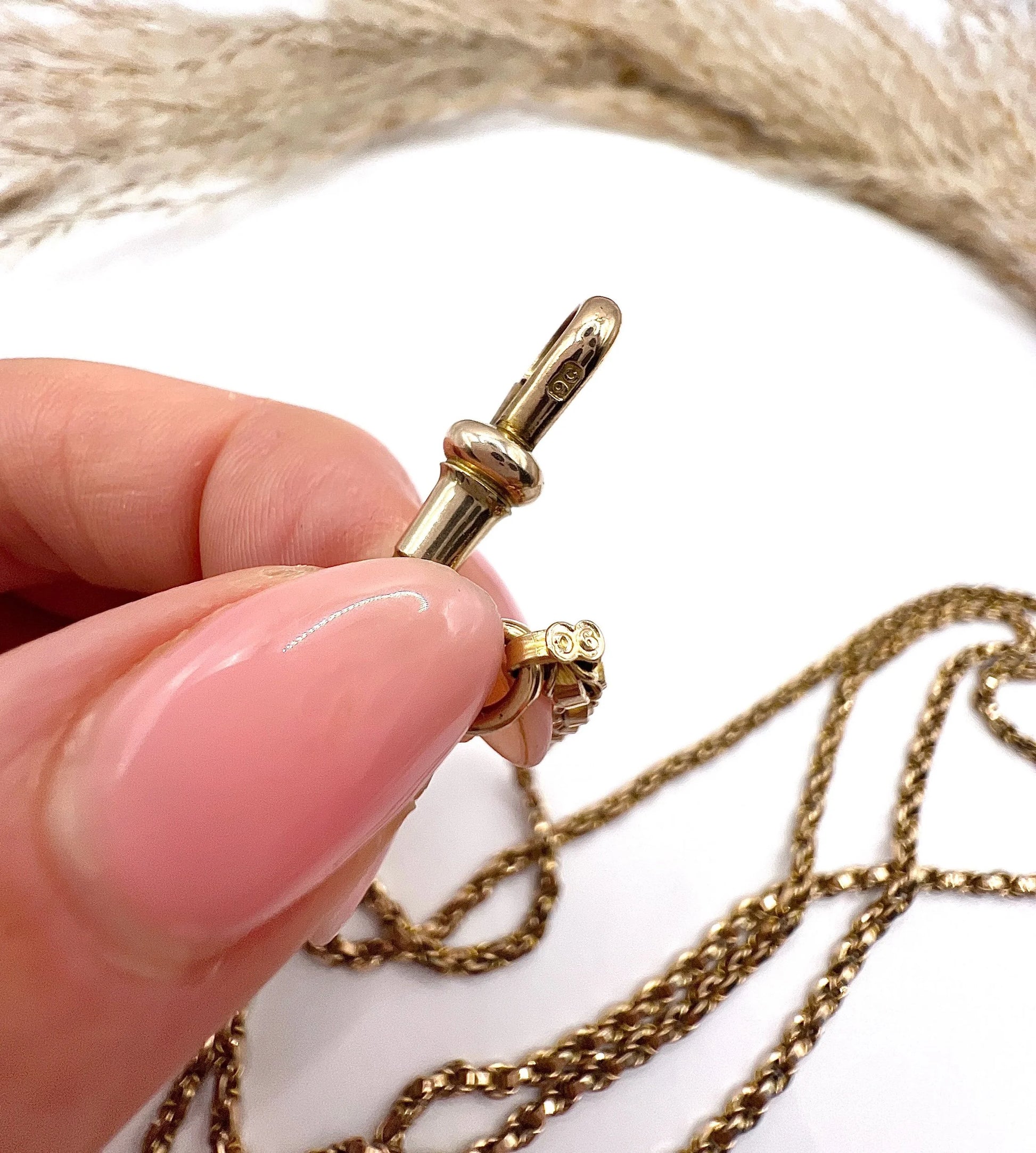 Victorian Antique 9ct Gold Fancy Rolo Link Long Guard Chain