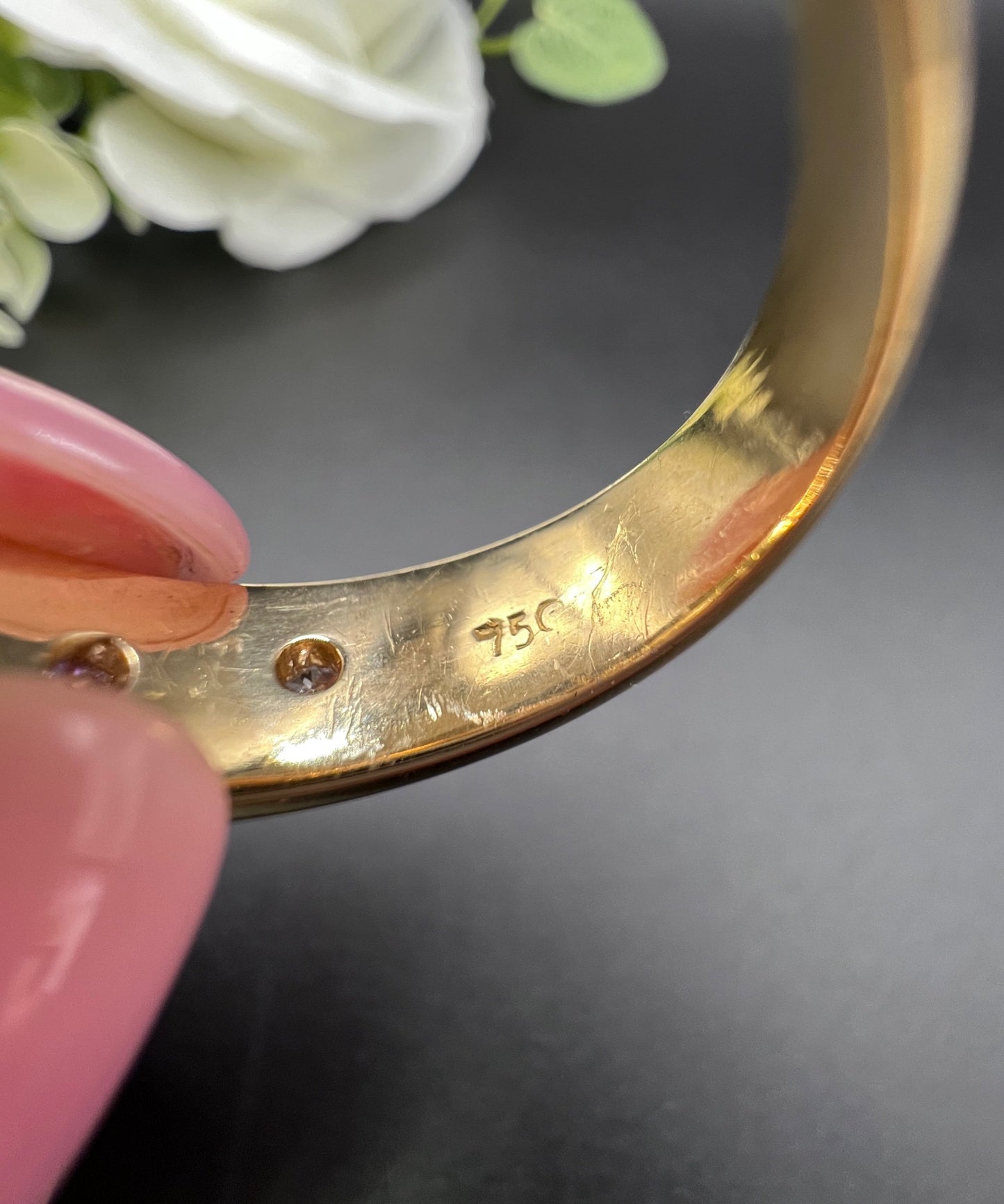 Vintage 18ct Yellow Gold, 1960s 3 Stone Diamond Band Ring