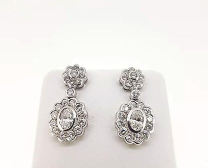 Diamond Drop Earrings, total diamond weight 4.10 carats