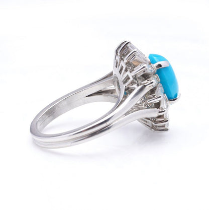 Vintage Turquoise and Diamond Cluster Ring by Aldao