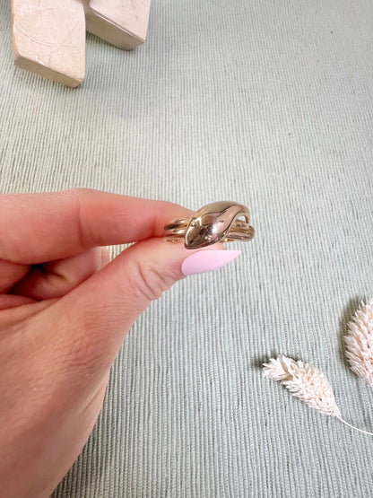 Antique 9ct Yellow Gold Edwardian Snake Ring, Chester Hallmarked