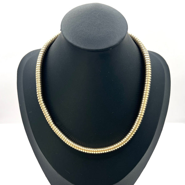 Vintage 9ct Yellow Gold Tubogas Collar Necklace, Hallmarked London 1947