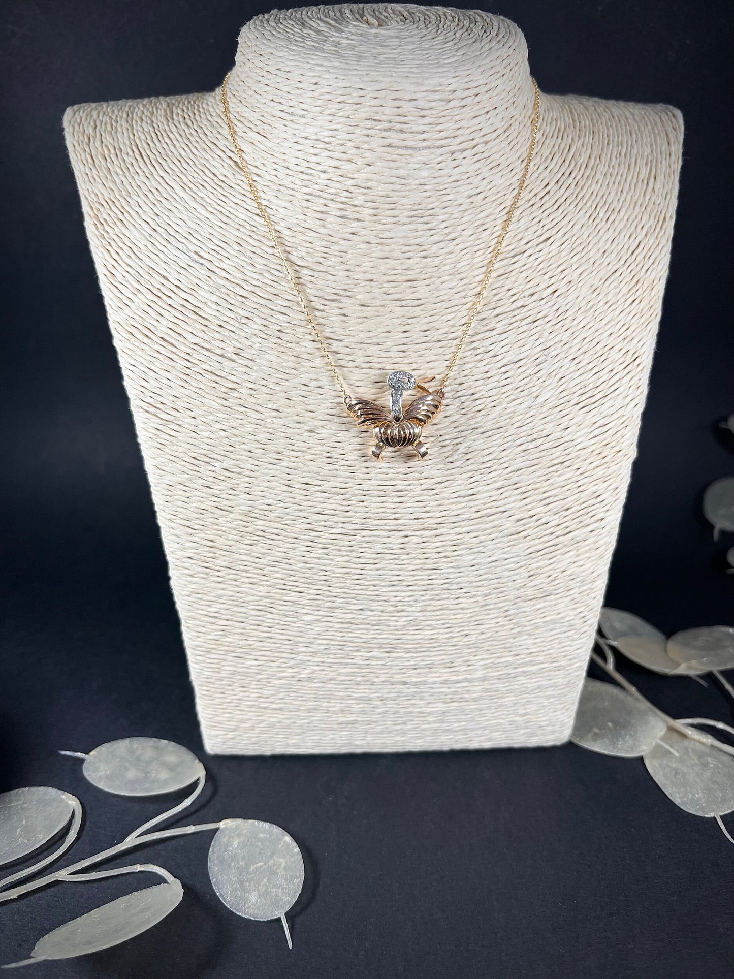 Vintage 18 Carat Gold Diamond Duck Pendant Necklace, Circa 1980