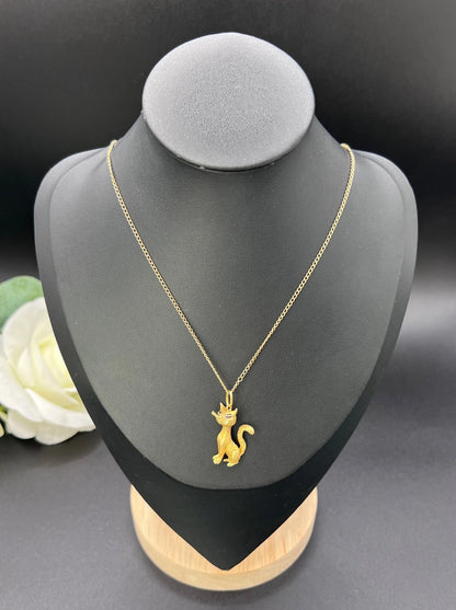 Antique 18 ct Yellow Gold, Edwardian Cat Pendant