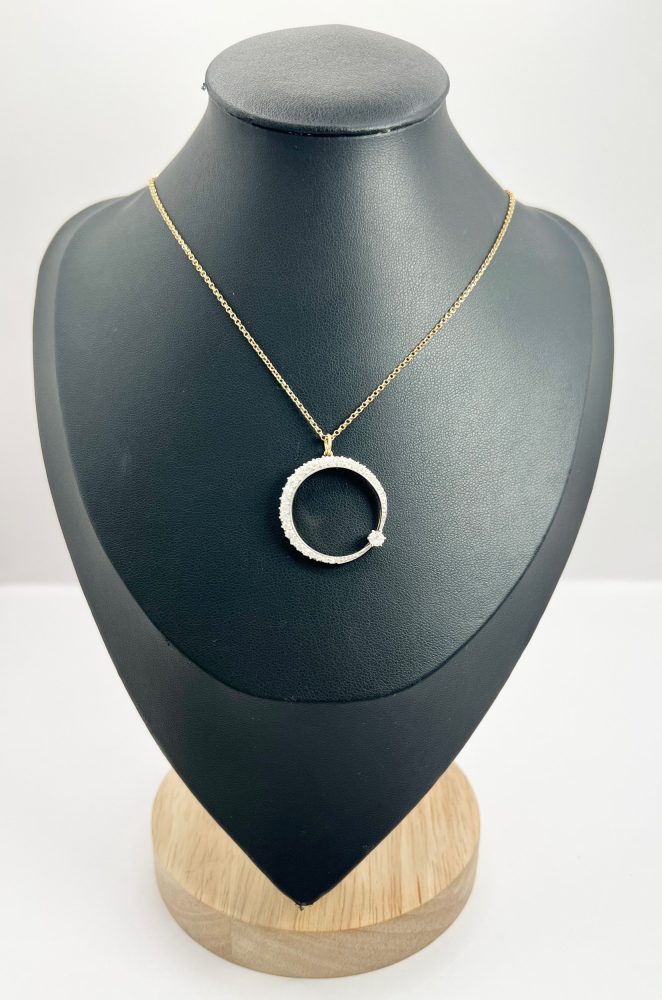 Antique Edwardian Diamond Crescent Moon Pendant In 18 Carat White Gold