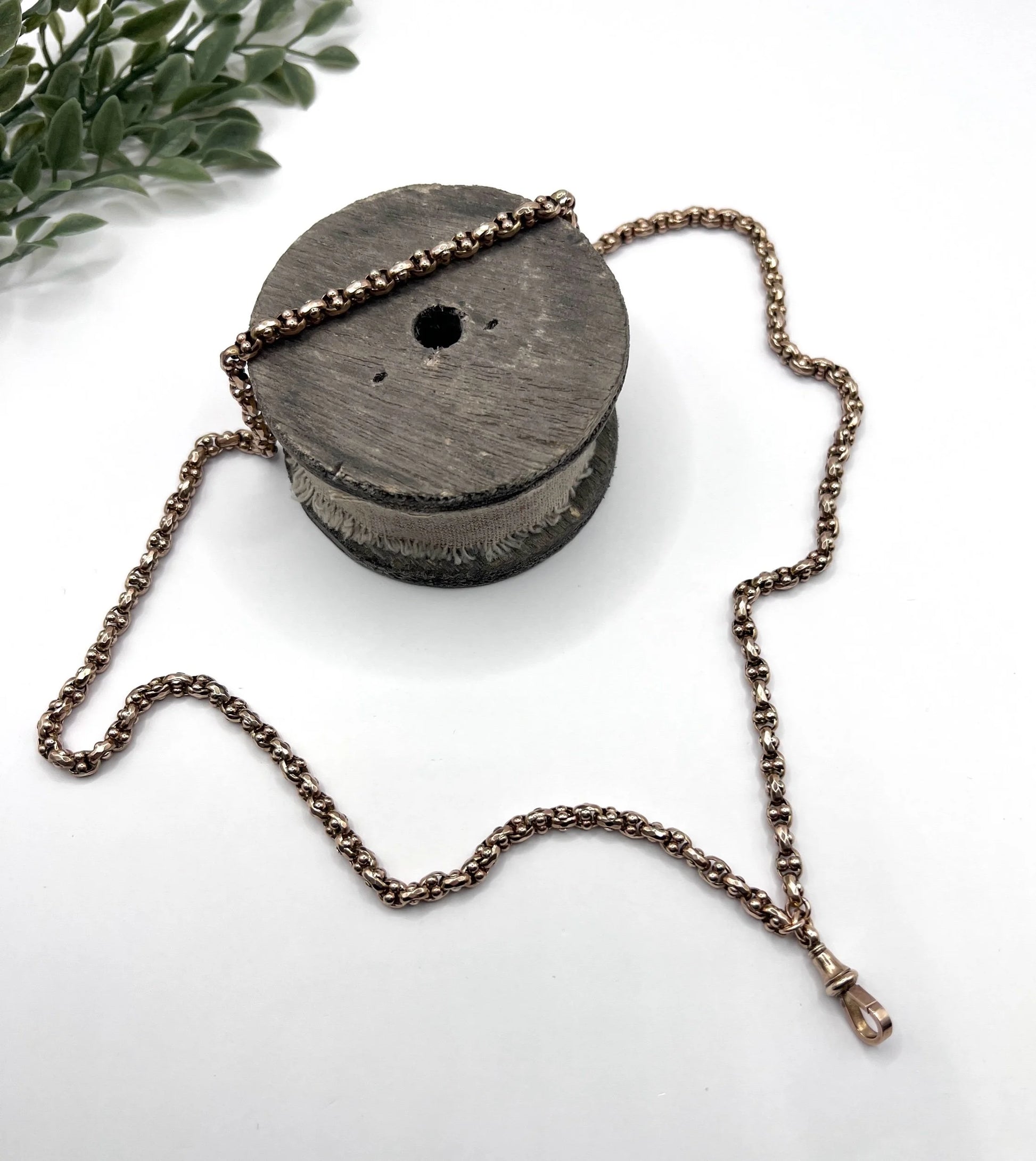 Victorian 9 Carat Rose Gold Long Fancy Link Chain, Circa 1880