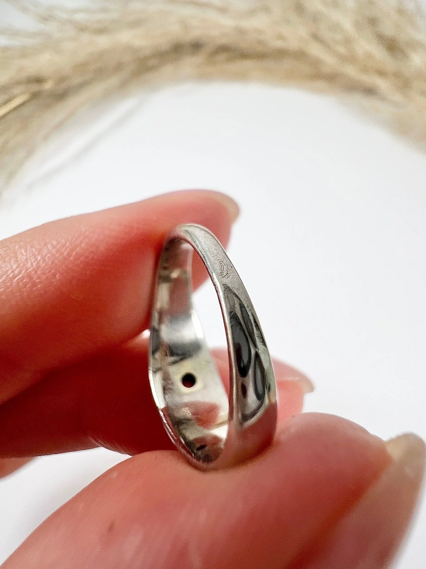 Antique 18ct White Gold, 1920s French Stamped, Dome Shaped Diamond Band Ring