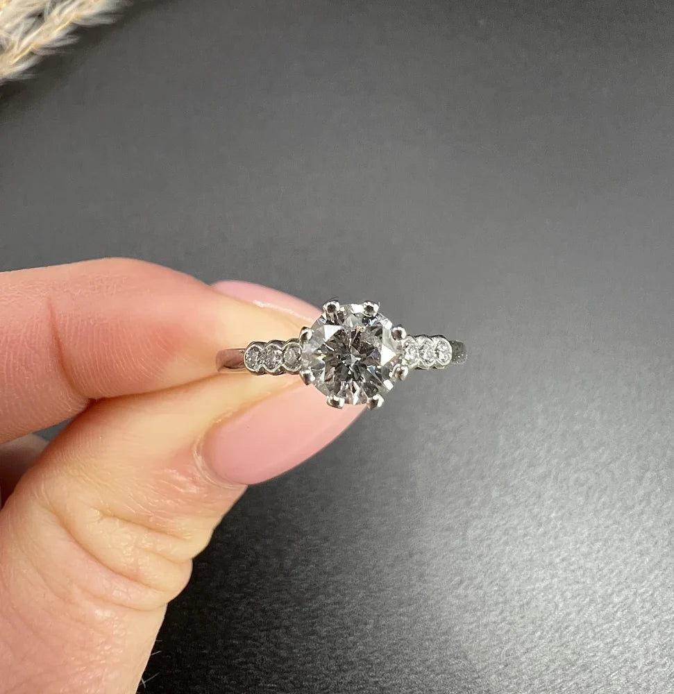 Antique Diamond Engagement Ring In Platinum