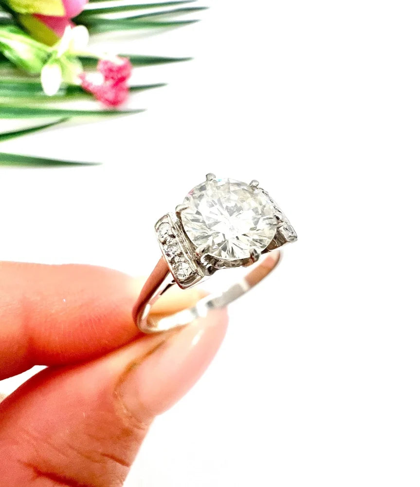 Antique Art Deco 1.20ct Diamond Solitaire Engagement Ring