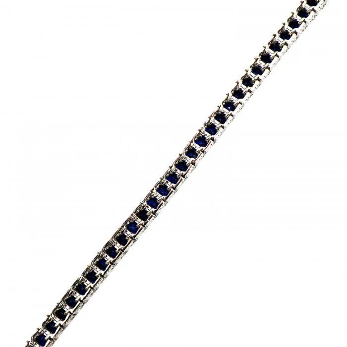 Modern 7.36ct Sapphire Line Bracelet in Platinum