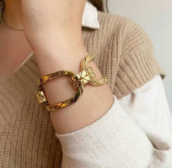 Vintage Gold Oversized Fancy Link Bracelet