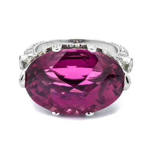 Pink Tourmaline and Diamond Cocktail Ring