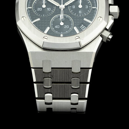 Audemars Piguet Royal Oak 50th Anniversary Self Winding Chronograph Watch, 26240ST.OO 1320ST.02 41mm stainless steel case with black “Grande Tapisserie” dial with original AP box and 7 year AP warranty card