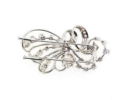 Vintage Diamond Spray Brooch set in 18ct White Gold