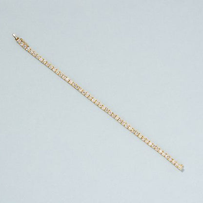 5ct Diamond Line Tennis Bracelet in 18ct Yellow Gold, 50 round brilliant-cut diamonds totalling 5 carats in individual articulated square settings