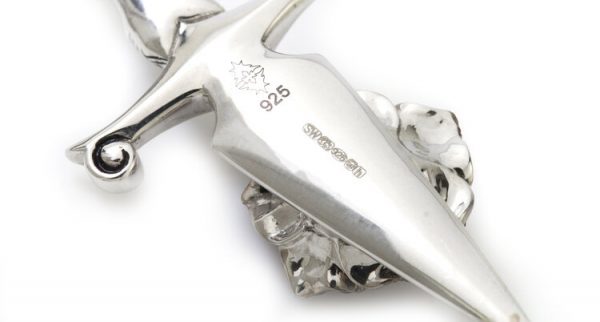 Stephen Webster Ruby Rose and Silver Dagger Necklace, in original box