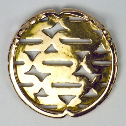 French Retro Oval Motif 18ct Rose Gold Pendant