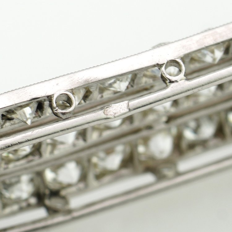 Boucheron Art Deco Platinum Brooch with Jade Onyx and Diamonds