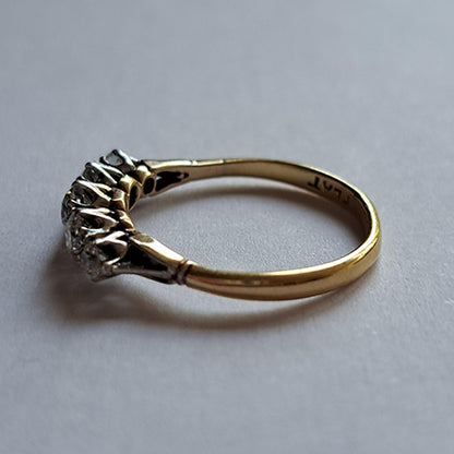 Vintage Five Stone Diamond Engagement Ring, 0.90 carat total