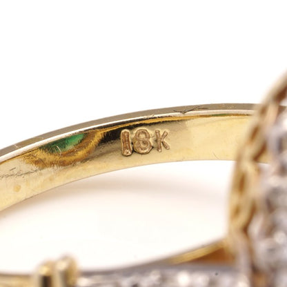 Vintage 10.76ct Zambian Emerald and Diamond Cluster Ring