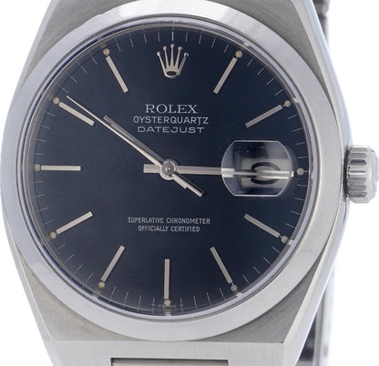 Vintage Rolex Oysterquartz Datejust 17000 Steel Watch with papers