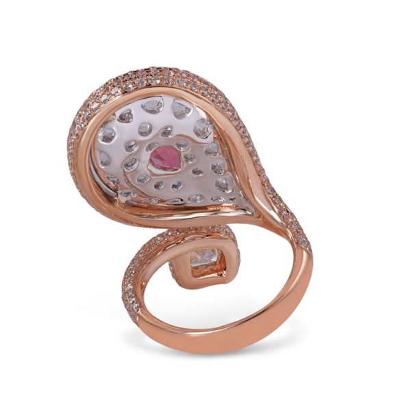 Tourmaline and Rose Cut Diamond Dress Ring, 4.19cts, 18ct Rose Gold