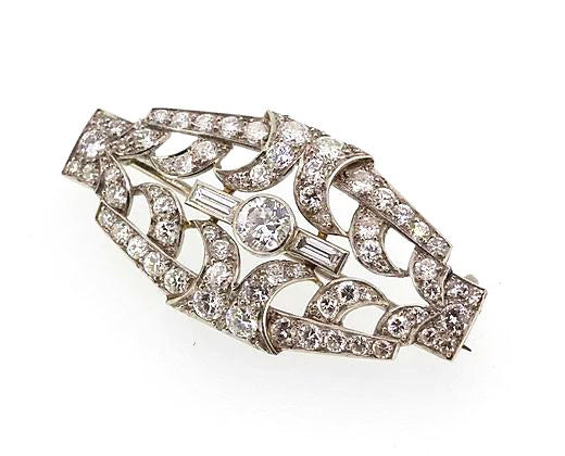 Art Deco Diamond and Platinum Brooch