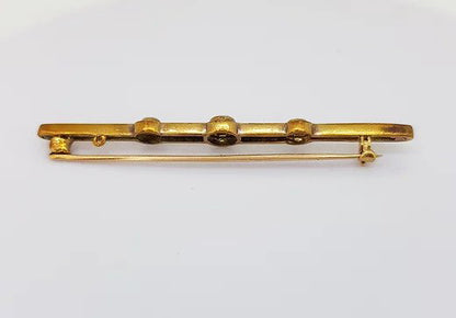 Antique Diamond Bar Brooch in 15ct Gold and Platinum