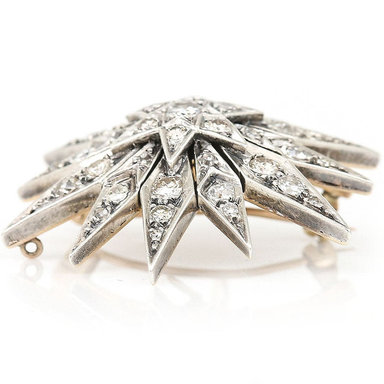 Vintage 2.3ct Diamond Star Brooch Pendant