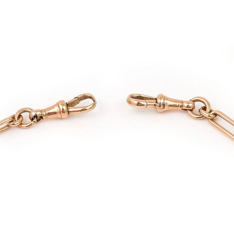 Antique Gold Trombone Link Albert Watch Chain