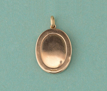Antique Victorian Miniature Portrait Pendant by Wiese, Circa 1870