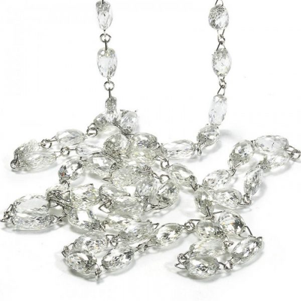 Briolette Diamond Long Necklace, 36.83 carats, 18ct White Gold