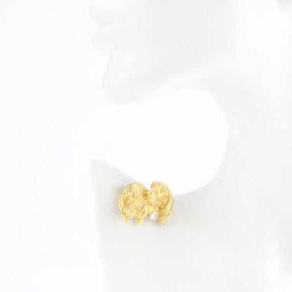 Antique Edwardian 18ct Gold Basset Hound Dog Brooch with Old Cut Diamond