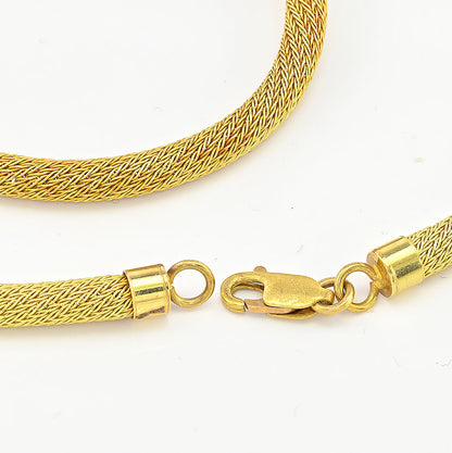 Antique Carved Hardstone Turtle and Gold Pendant on Yellow Gold Rope Snake Chain Necklace