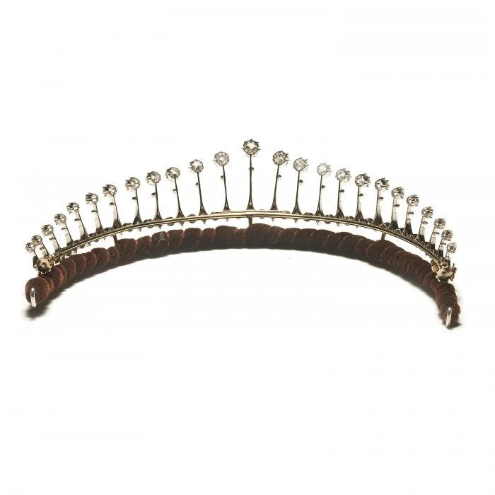 Antique French Diamond Fringe Tiara Necklace by Ch Fontana Cie
