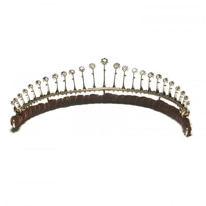 Antique French Diamond Fringe Tiara Necklace by Ch Fontana Cie