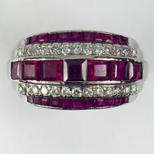 Oscar Heyman Ruby Diamond and Platinum Dress Ring; set with 4.80cts step cut rubies and 0.80cts round brilliant cut diamonds. Numbered 20544. Made in 1935 by Black Starr and Frost for Oscar Heyman Brothers