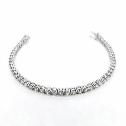 Diamond Line Bracelet in 18ct White Gold, 9.08 carat total