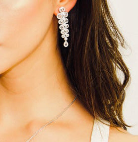 Fancy Rose Cut Diamond Drop Earrings, 4.25 carat total, 18ct white gold