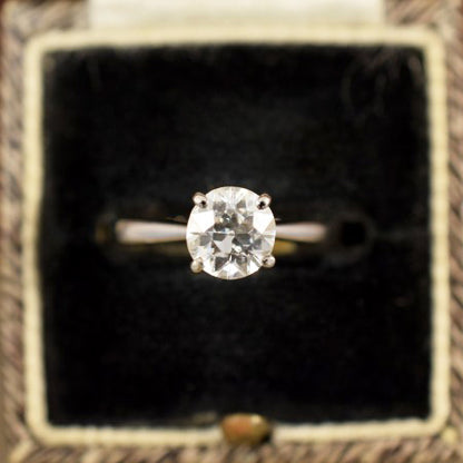 Old Cut Diamond Solitaire Engagement Ring, 1.07 Carat, 18ct White Gold